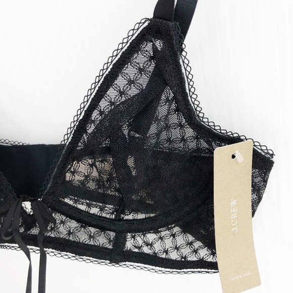 J. Crew Black Sheer Lace Sexy Underwire Bra 32 A - Picture 5 of 8